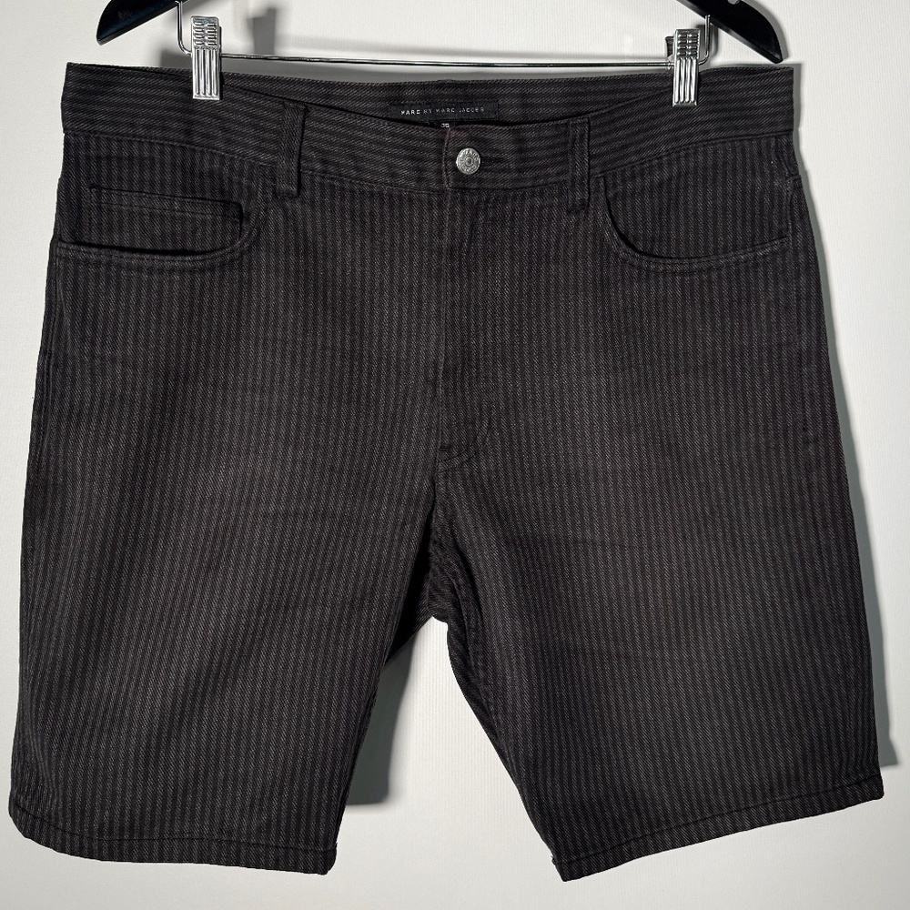 Marc by Marc Jacobs - Black & Grey Striped Jean Shorts - Mens Size 36